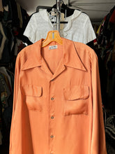 Load image into Gallery viewer, vintage 1950s long sleeve rayon shirt - loop collar