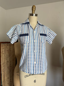 vintage 1950s juniors button up shirt