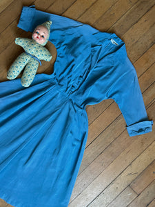vintage 1950s blue party dress {s} as-is