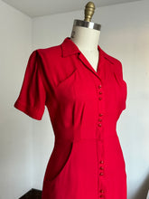 Load image into Gallery viewer, vintage 1950s red front zip dress {m}