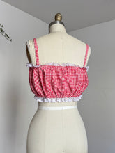 Load image into Gallery viewer, vintage 1970s gingham crop top {xs-L}