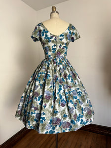 vintage 1950s floral dress {s}