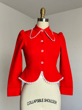 Load image into Gallery viewer, vintage 1970s cropped red jacket {xs}