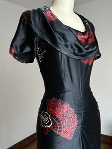 vintage 1940s novelty fan dress {xs}