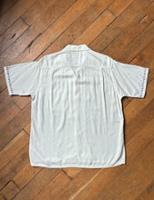 Load image into Gallery viewer, vintage 1950s rayon flag shirt - loop collar