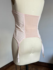 vintage 1950s pink bustier bralette bra {m}