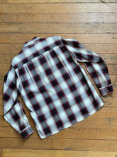 Load image into Gallery viewer, vintage 1950s shadow plaid long sleeve shirt - loop collar