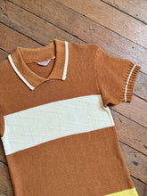 Load image into Gallery viewer, vintage 1940s 50s cable knit polo t shirt