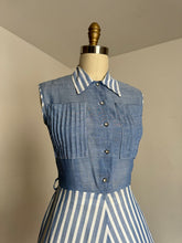 Load image into Gallery viewer, vintage 1950s striped dress {xs}