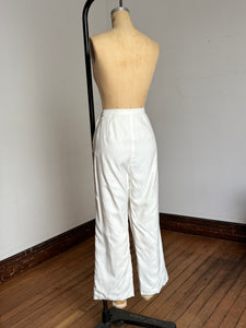 vintage 1960s white high waisted pants {31”W}