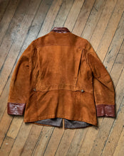 Load image into Gallery viewer, vintage 1940s 1950s belted back suede jacket AS-IS