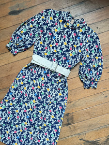 vintage 1930s abstract rayon dress {xs}