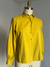 Load image into Gallery viewer, vintage 1950s chartreuse blouse {L}