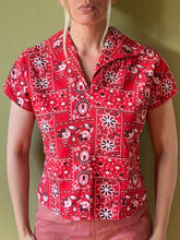 Load image into Gallery viewer, vintage 1950s 60s bandana top {s/m}