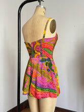 Load image into Gallery viewer, vintage 1960s floral pink Hawaiian sarong romper {s-m}
