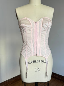 vintage 1950s pink bustier bralette bra {m}