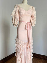 Load image into Gallery viewer, vintage 1930s pale pink silk evening gown {xs}