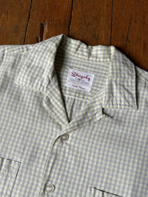 Load image into Gallery viewer, vintage 1950s green gingham long sleeve shirt
