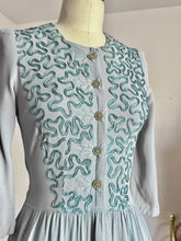 Load image into Gallery viewer, vintage 1930s 40s trapunto rayon dress {xs}