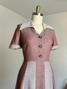 vintage 1940s two tone dress {L}
