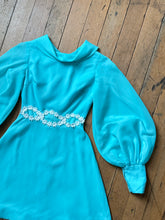 Load image into Gallery viewer, vintage 1960s blue baby doll mini dress {xxs}