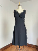 Load image into Gallery viewer, vintage 1960s black cocktail dress {s}