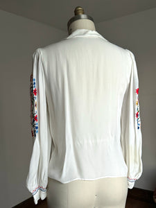 vintage 1940s embroidered folk blouse {m/l}