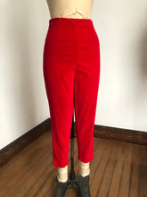 Load image into Gallery viewer, vintage 1950s red velvet pants {s}