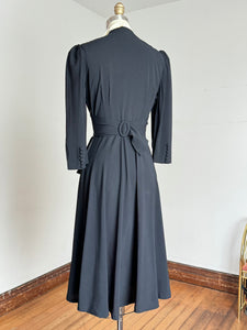 vintage 1930s black rayon dress {s}