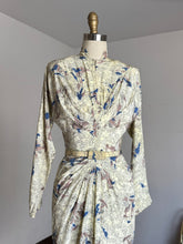 Load image into Gallery viewer, vintage 1940s novelty print rayon dress {xs}