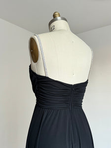 vintage 1970s black jersey dress {xs-m}