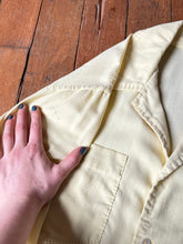 Load image into Gallery viewer, vintage 1950s yellow wool long sleeve button up shirt