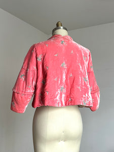 vintage 1940s plush velvet bed jacket {XL}