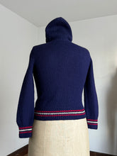 Load image into Gallery viewer, vintage 1960s hooded knit zip up sweater {m-2X}