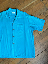 Load image into Gallery viewer, vintage 1950s blue short sleeve button up shirt