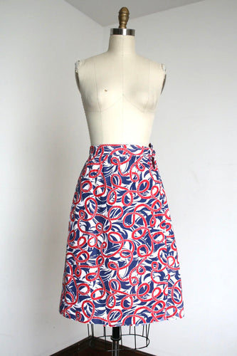 AS-IS vintage 1940s nautical wrap skirt {xs}