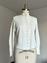 Load image into Gallery viewer, vintage 1960s silver metallic blouse {L}