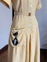 Load image into Gallery viewer, vintage 1960s novelty cats jumpsuit {m}