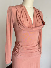 Load image into Gallery viewer, vintage 1940s pale peach rayon gown {s/m}