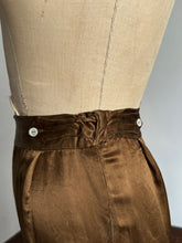 Load image into Gallery viewer, vintage 1930s brown satin pants {m}