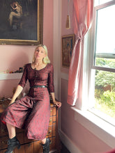 Load image into Gallery viewer, vintage 1960s lace jumpsuit lounge wear {xs}