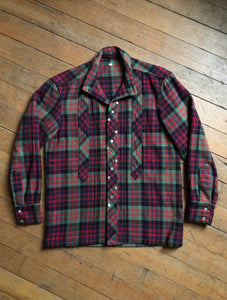 vintage 1950s unique wool plaid jacket shirt