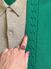 Load image into Gallery viewer, vintage 1950s 60s green knit cardigan sweater jacket