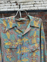 Load image into Gallery viewer, vintage 1940s long sleeve rayon shirt