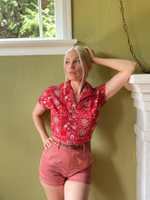 Load image into Gallery viewer, vintage 1950s 60s bandana top {s/m}