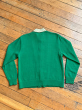 Load image into Gallery viewer, vintage 1950s 60s green knit cardigan sweater jacket