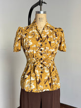 Load image into Gallery viewer, vintage 1930s 40s floral blouse {s}