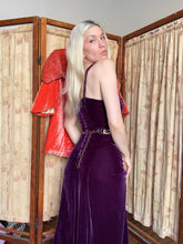Load image into Gallery viewer, vintage 1930s purple velvet gown {xs}