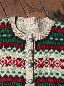vintage 1950s knit cardigan sweater {m}