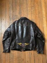 Load image into Gallery viewer, vintage 1940s leather jacket with Triumph patch